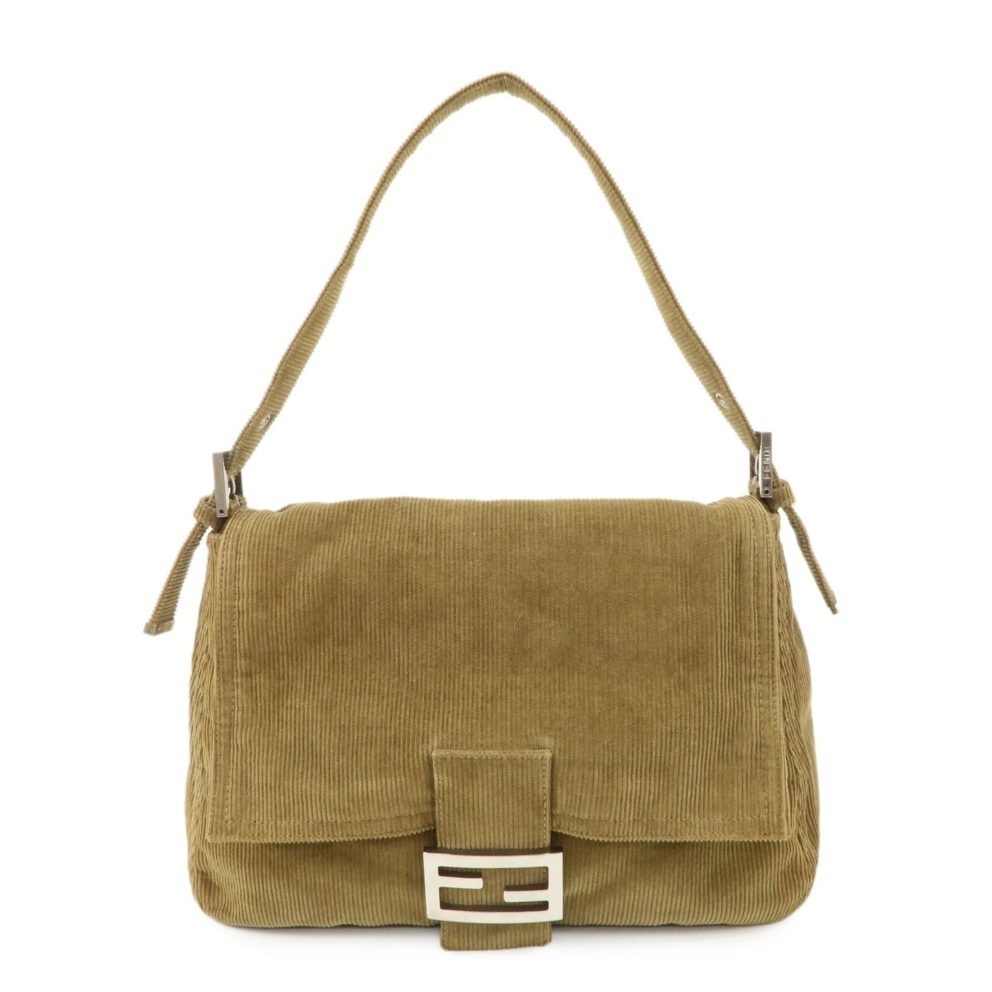 FENDI Mamma Baguette Corduroy Shoulder Bag Khaki 26325  d