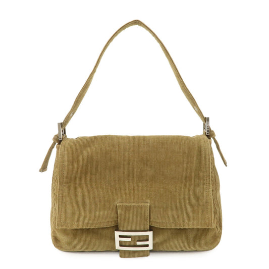 FENDI Mamma Baguette Corduroy Shoulder Bag Khaki 26325  d