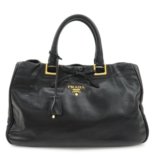 PRADA Leather Ribbon 2way Bag Hand Bag Black BN2244  d