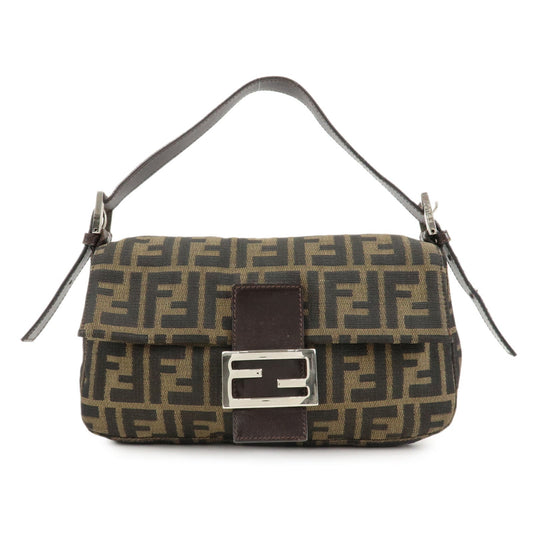 FENDI Mamma Bagguette Zucca Canvas Leather Shoulder Bag 26424  d