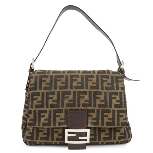 FENDI Mamma Baguette Zucca Canvas Leather Shoulder Bag 26325  d