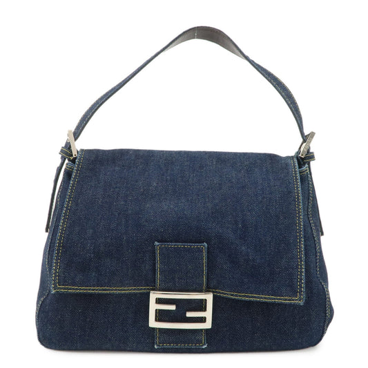 FENDI Denim Leather Mamma Baguette Shoulder Bag 26325  d