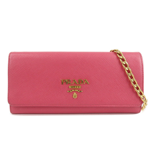 PRADA Saffiano Metal Chain Wallet Shoulder Bag Pink 1DH002  d