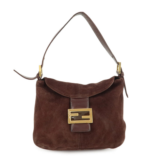 FENDI Suede Leather Shoulder Bag Hand Bag Brown 26426  d