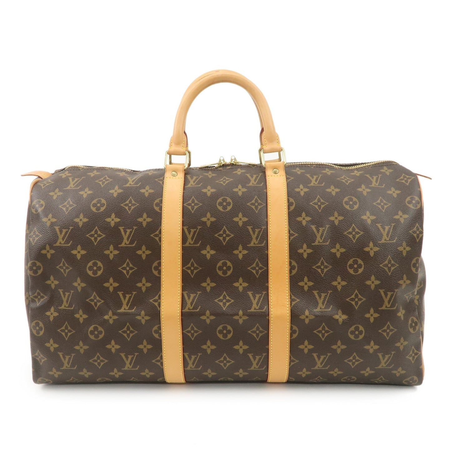 Louis Vuitton Monogram Keep All 50 Boston Bag Brown M41426  d