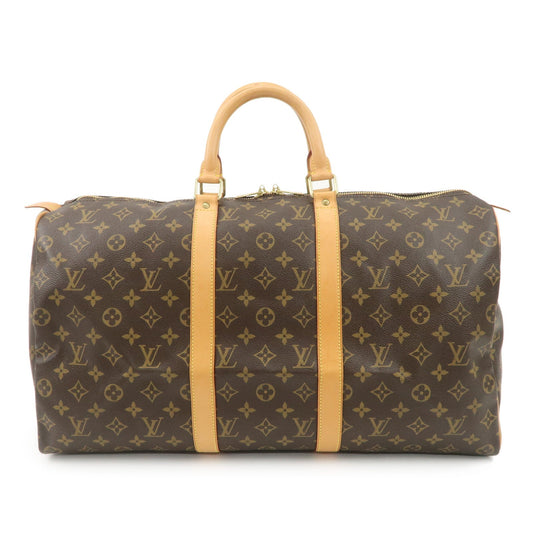Louis Vuitton Monogram Keep All 50 Boston Bag Brown M41426  d