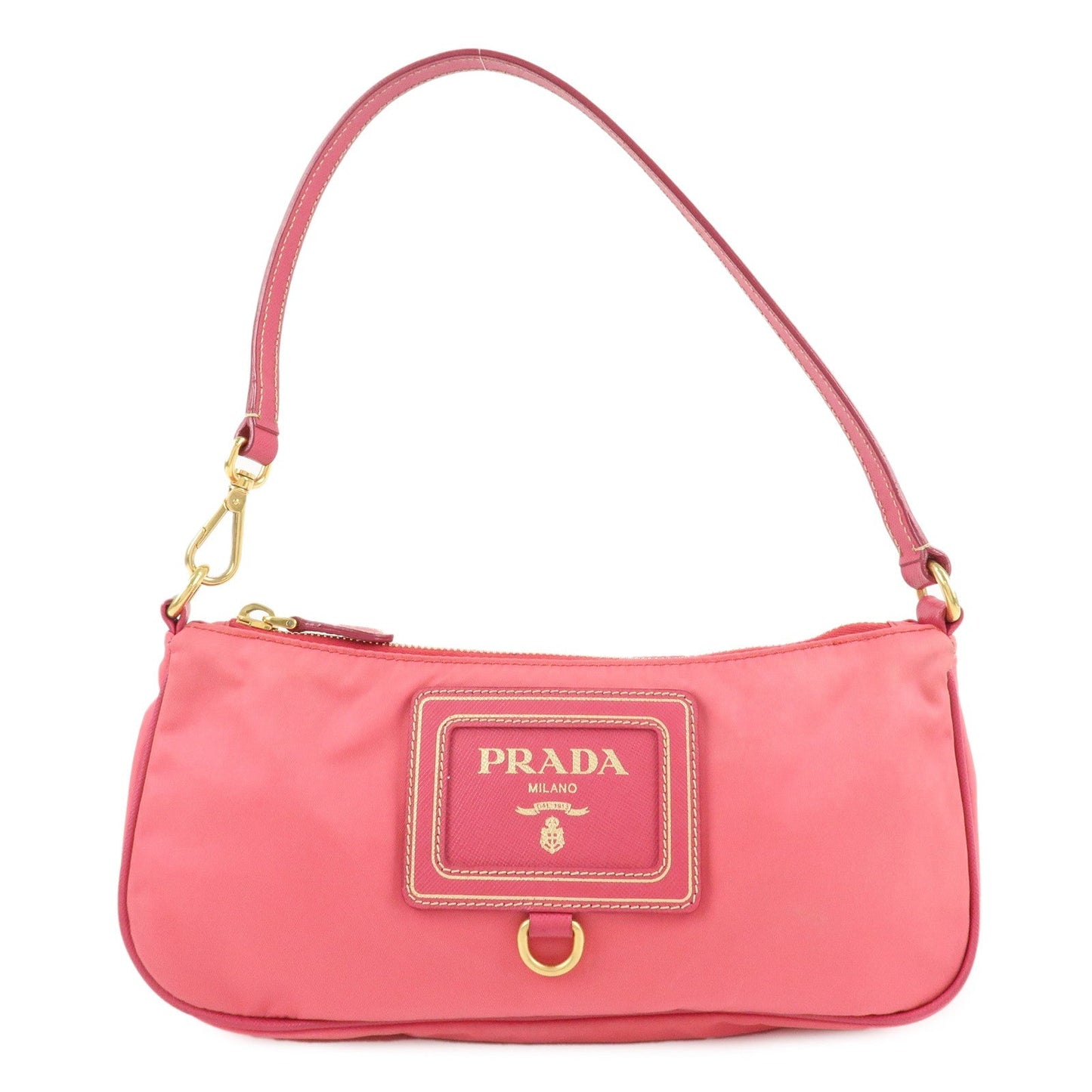 PRADA Nylon Saffiano Leather Shoulder Bag Hand Bag Pink  d