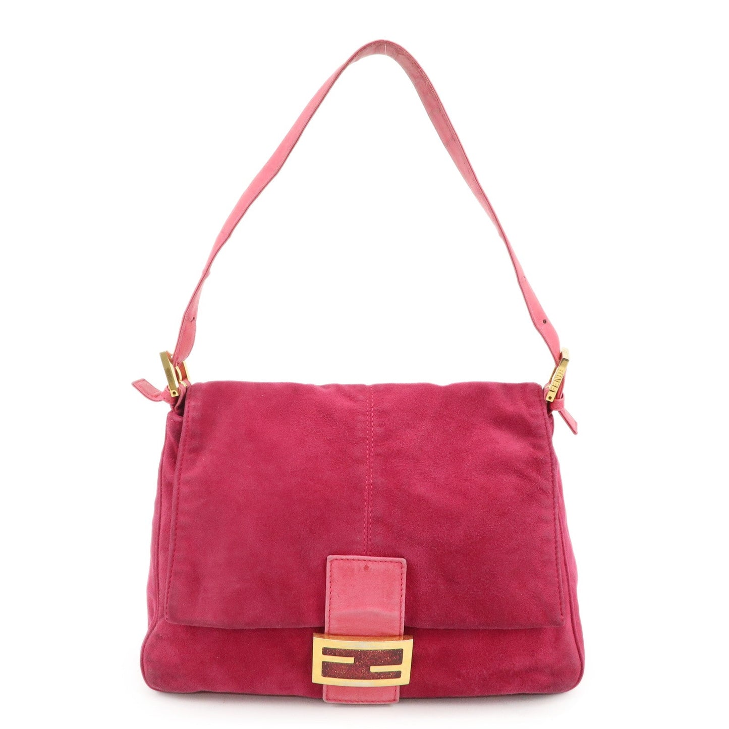 FENDI Mamma Baguette Suede Leather Shoulder Bag 26325  d