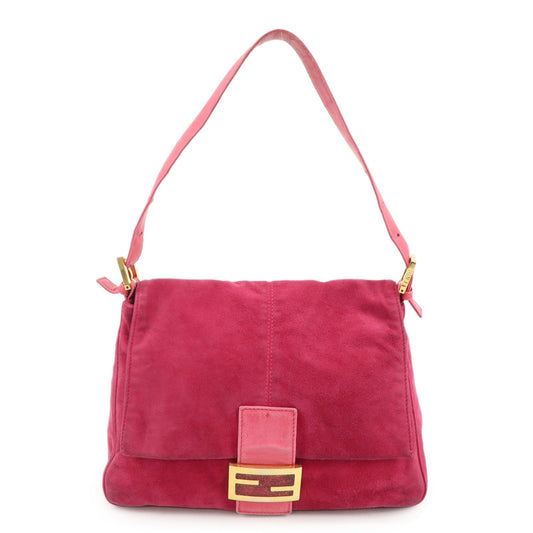 FENDI Mamma Baguette Suede Leather Shoulder Bag 26325  d