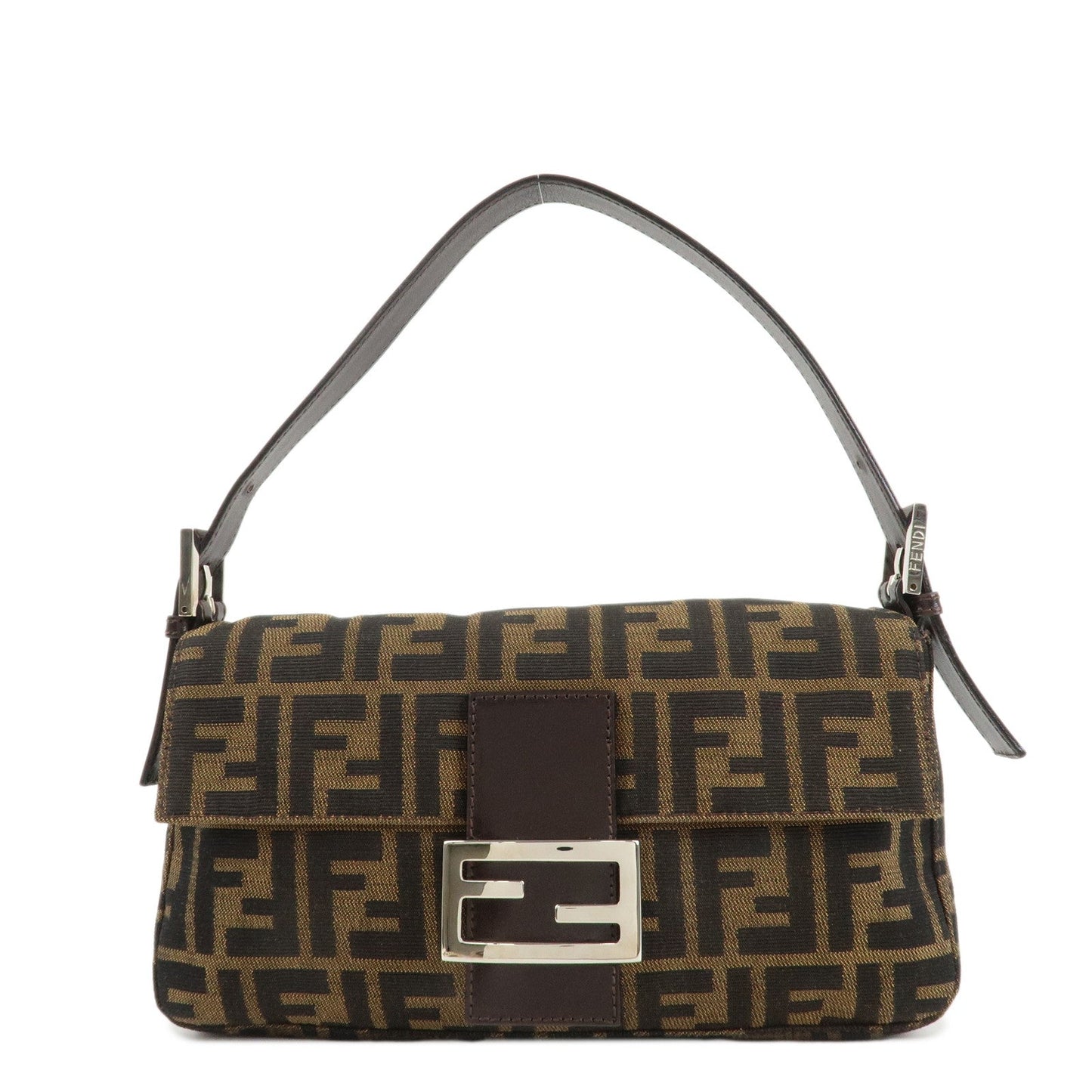 FENDI Mamma Baguette Zucca Canvas Leathr Shoulder Bag 214526424099  d