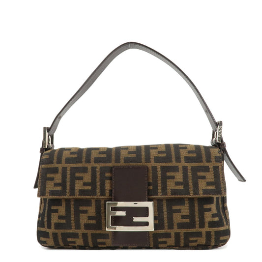 FENDI Mamma Baguette Zucca Canvas Leathr Shoulder Bag 214526424099  d