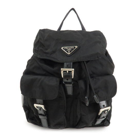 PRADA Triangle Logo Nylon Leather Back Pack Black B5885  d