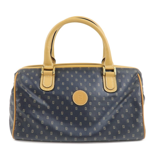 FENDI PVC Leather 2Way Bag Hand Bag Navy Brown  d