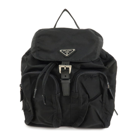 PRADA Triangle Logo Nylon Leather Back Pack Black B5885  d