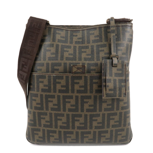 FENDI Zucca Print PVC Shoulder Bag Khaki Black 7VA207  d