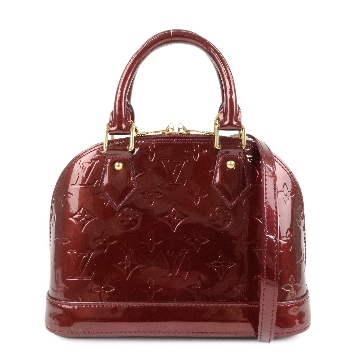 Louis Vuitton Monogram Vernis Alma BB Hand Bag Griotte M90231  d