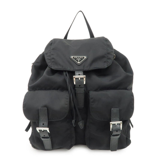 PRADA Re-Nylon Triangle Logo Nylon Leather Back Pack NERO 1BZ811  d