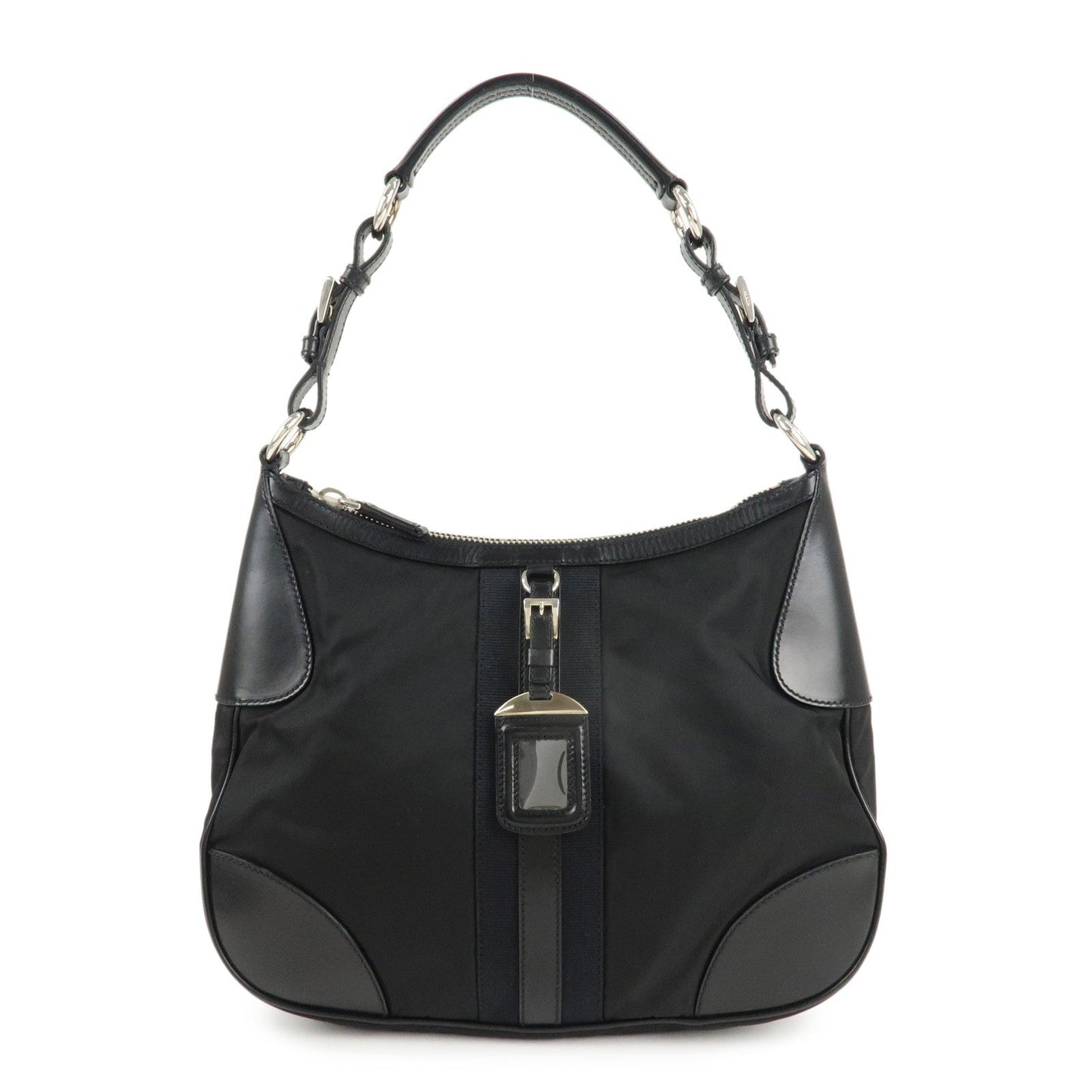 PRADA Nylon Leather Shoulder Bag Black BR2604  d