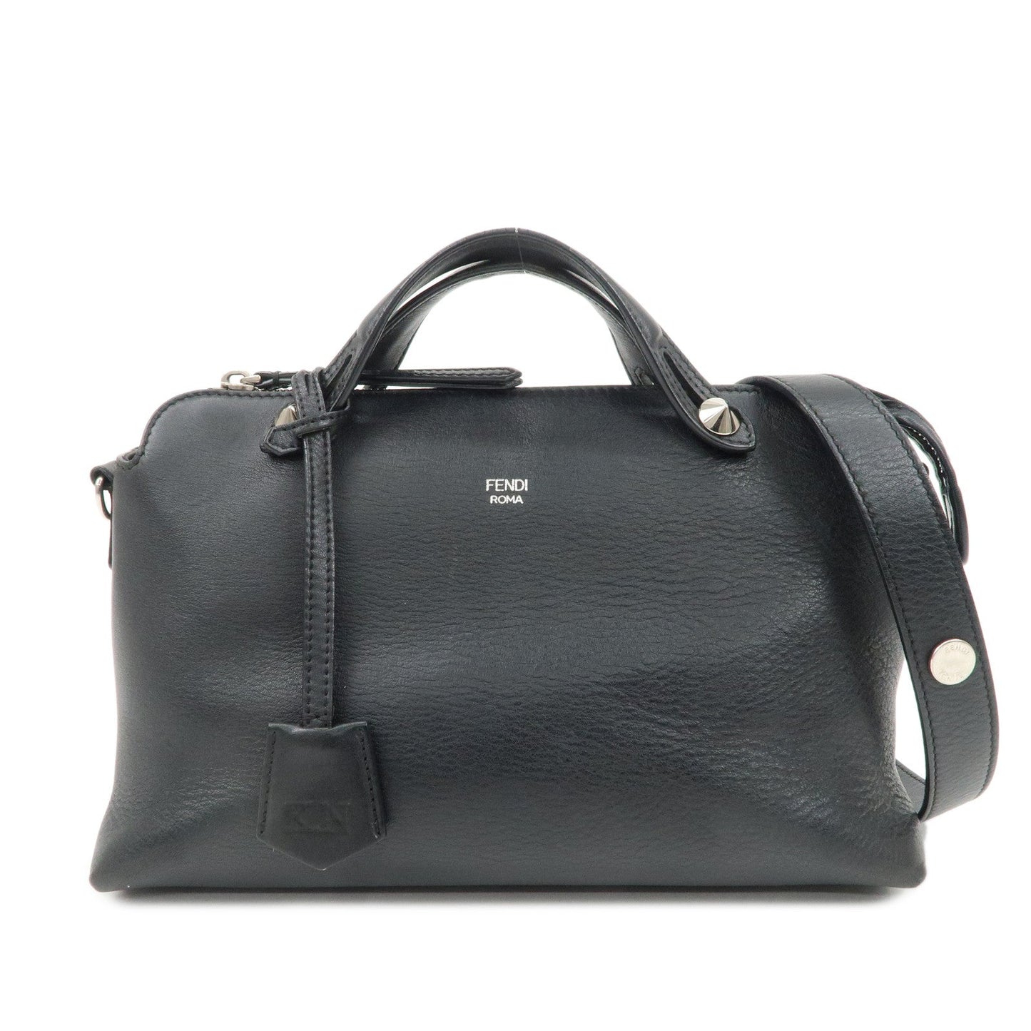 FENDI Bay The Way Leather 2Way Bag Shoulder Bag Black 8BL124  d