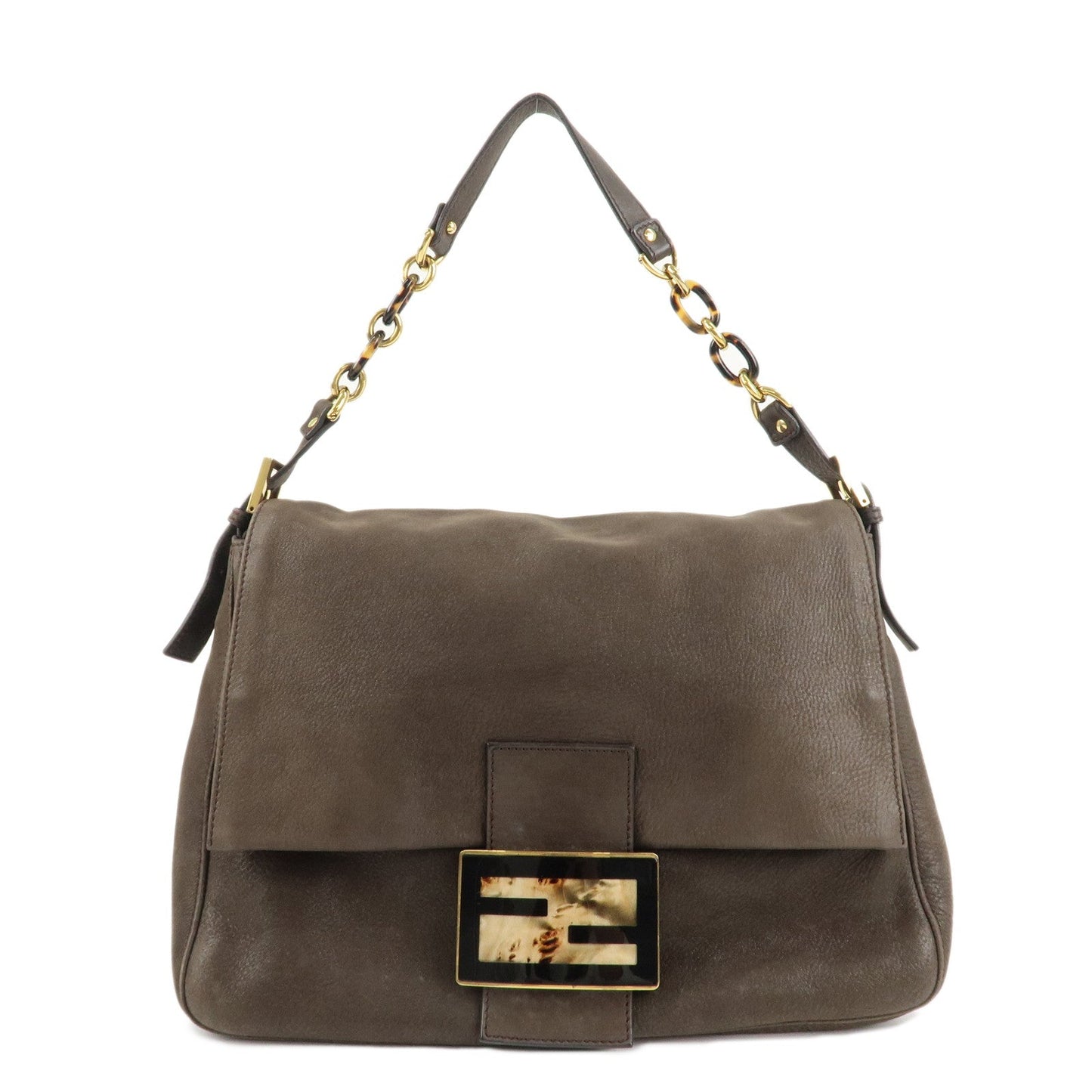 FENDI Big Mamma Baguette Leather Chain Shoulder Bag 8BR638  d