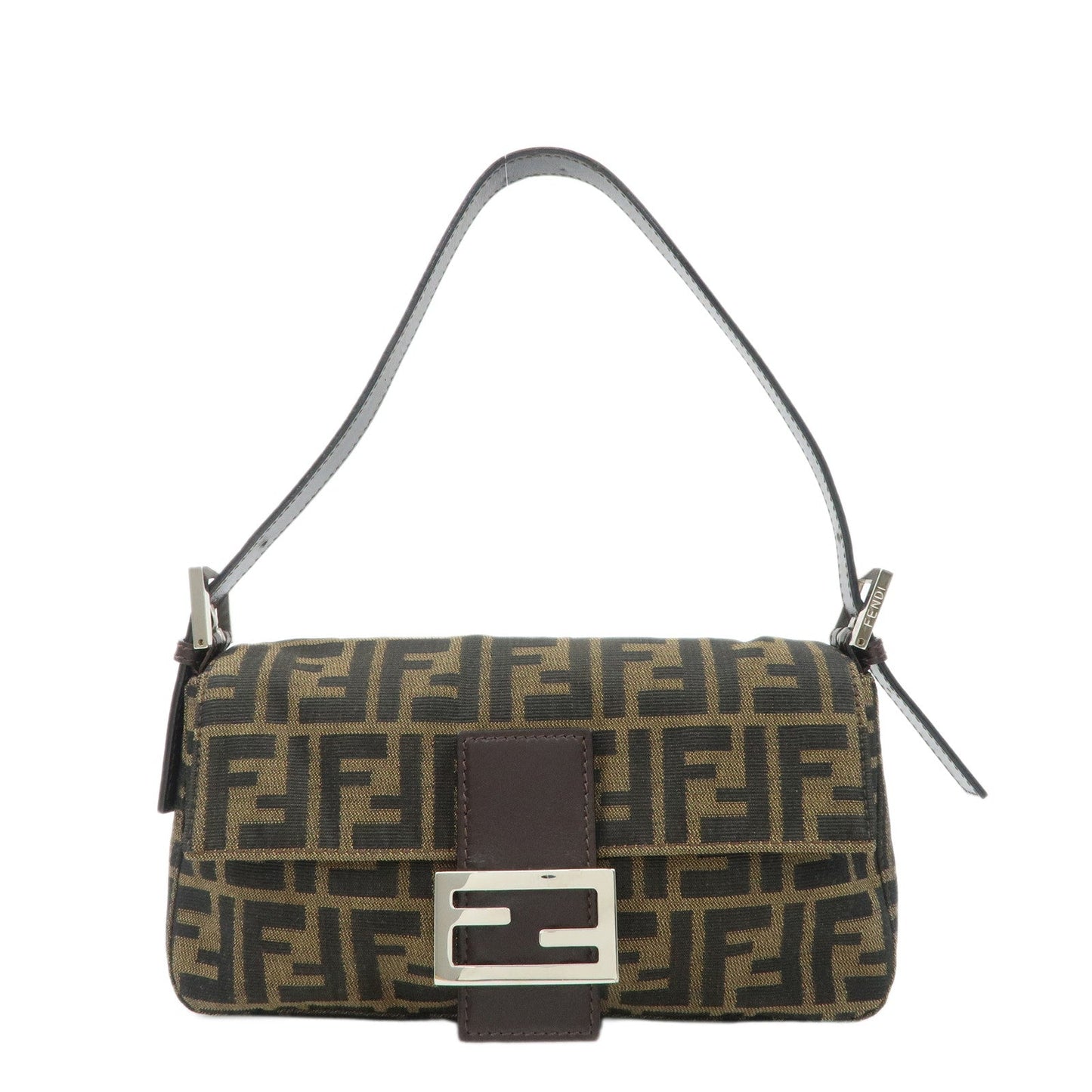 FENDI Mamma Baguette Zucca Canvas Leather Shoulder Bag 26424  d