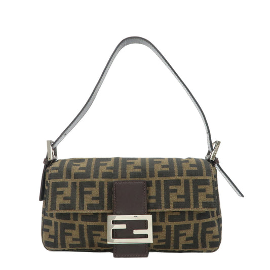 FENDI Mamma Baguette Zucca Canvas Leather Shoulder Bag 26424  d