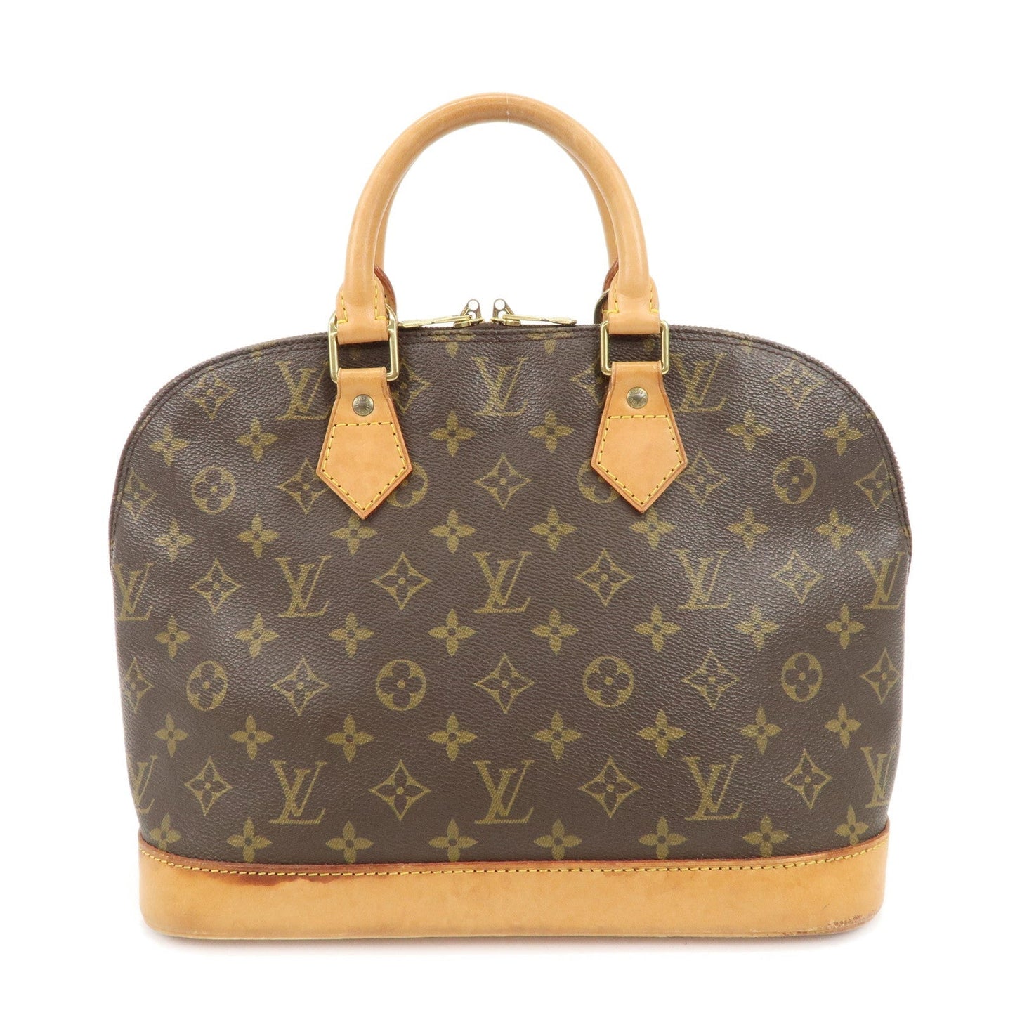 Louis Vuitton Monogram Alma Hand Bag Brown Gold Hardware M511300  d