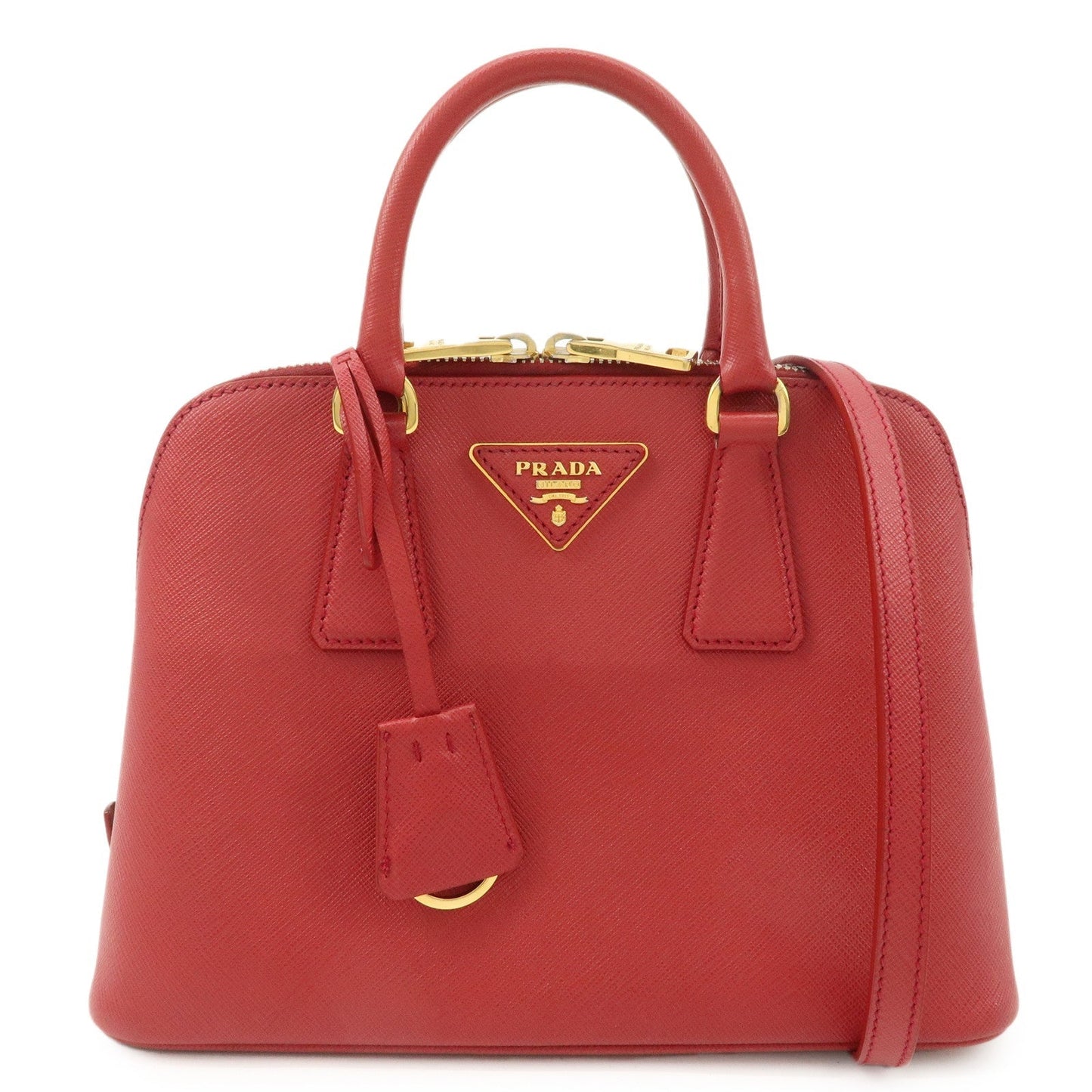 PRADA Promenade Saffiano Leather 2Way Shoulder Bag Red BL0838  d