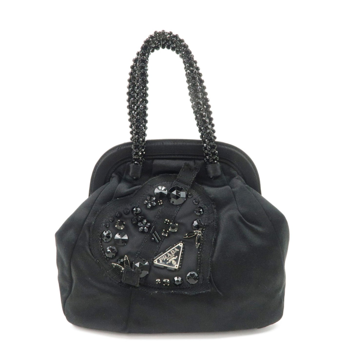 PRADA Evening Heart Satin Beaded Bijou Hand Bag BN1340  d