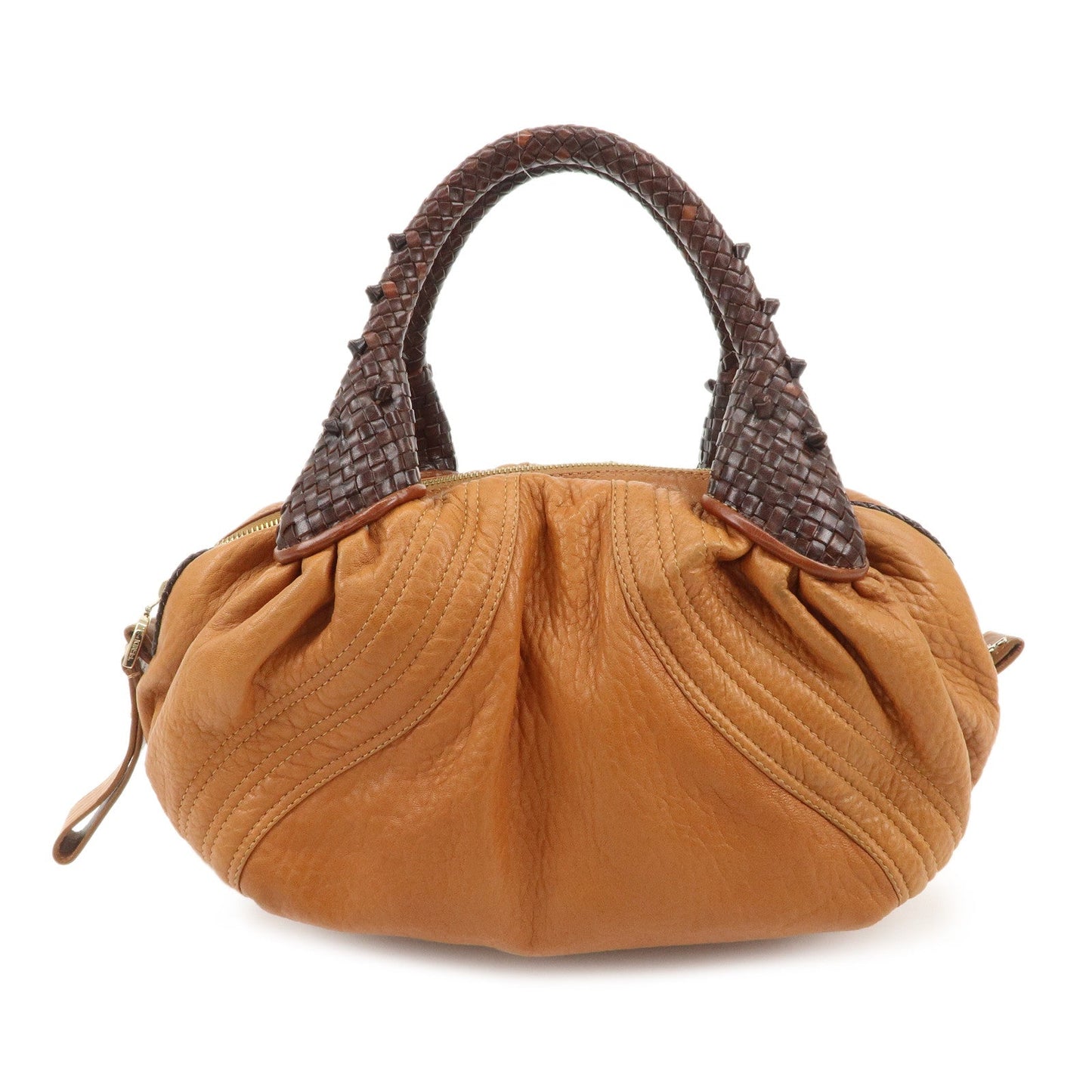 FENDI Leather Mini Spy Bag Hand Bag Brown Dark Brown 8BL078  d
