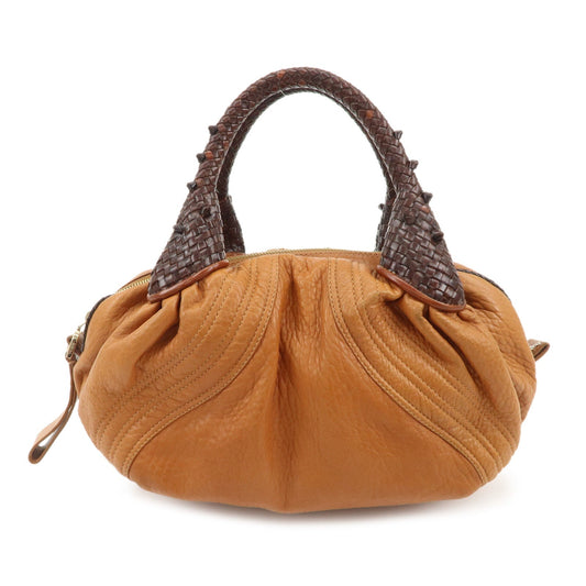 FENDI Leather Mini Spy Bag Hand Bag Brown Dark Brown 8BL078  d