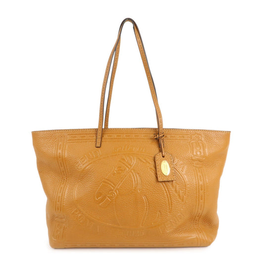 FENDI Selleria Leather Tote Bag Shoulder Bag Brown 8BH185  d