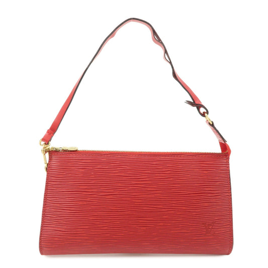 Authe Louis Vuitton Epi Pochette Accessoires Pouch Castilian Red M52947  d