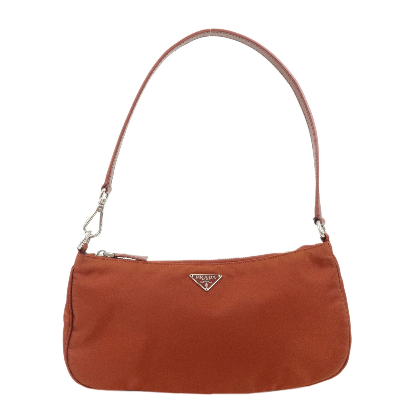 PRADA Logo Nylon Leather Shoulder Bag Hand Bag Pouch Brown  d