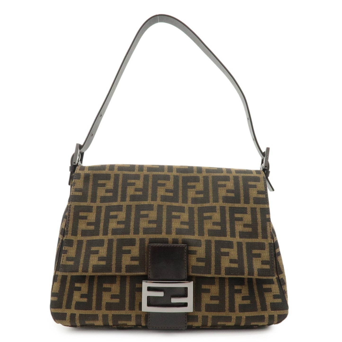 FENDI Mamma Baguette Zucca Canvas Leather Shoulder Bag 8BR001  d