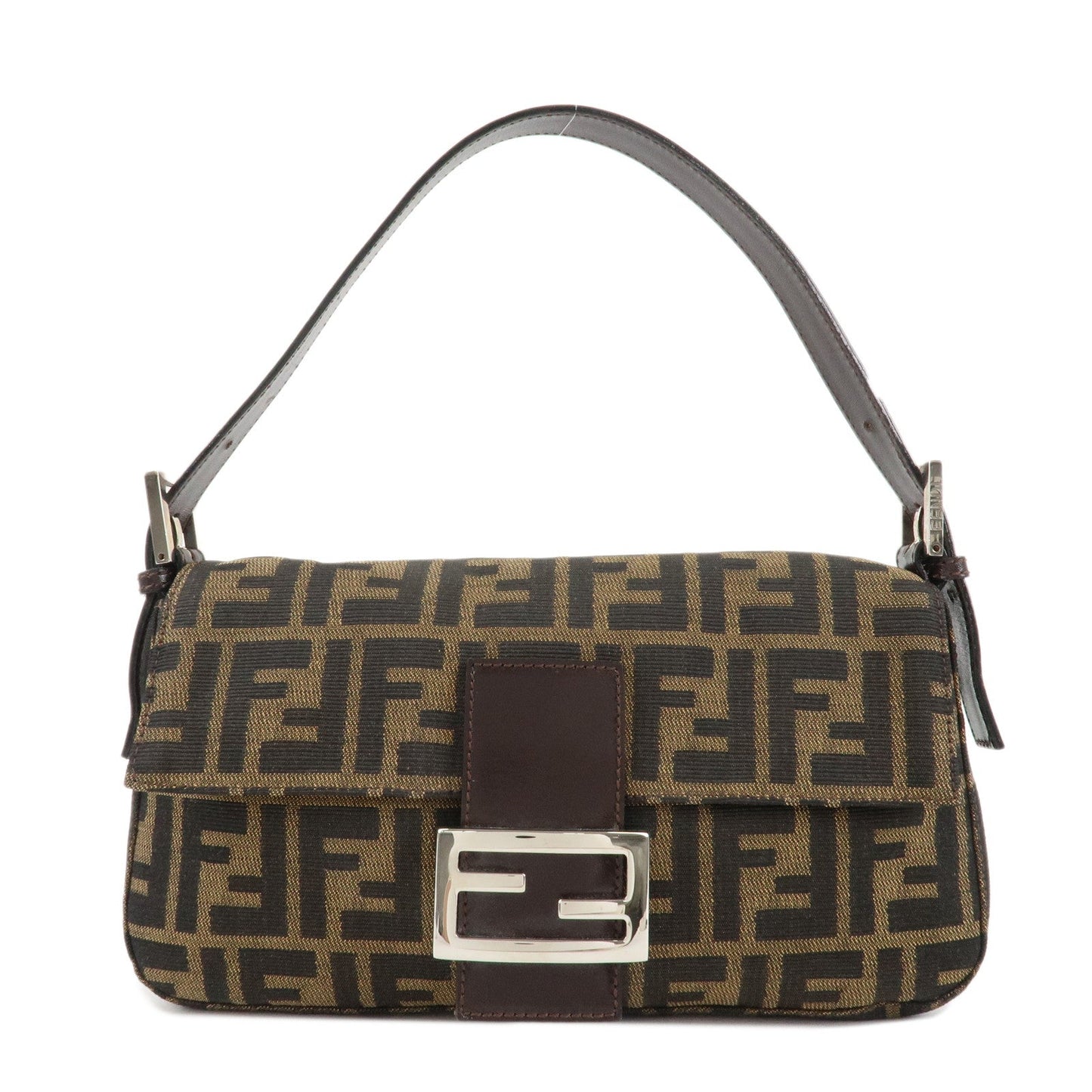 FENDI Mamma Baguette Zucca Canvas Shoulder Bag Brown 26424  d