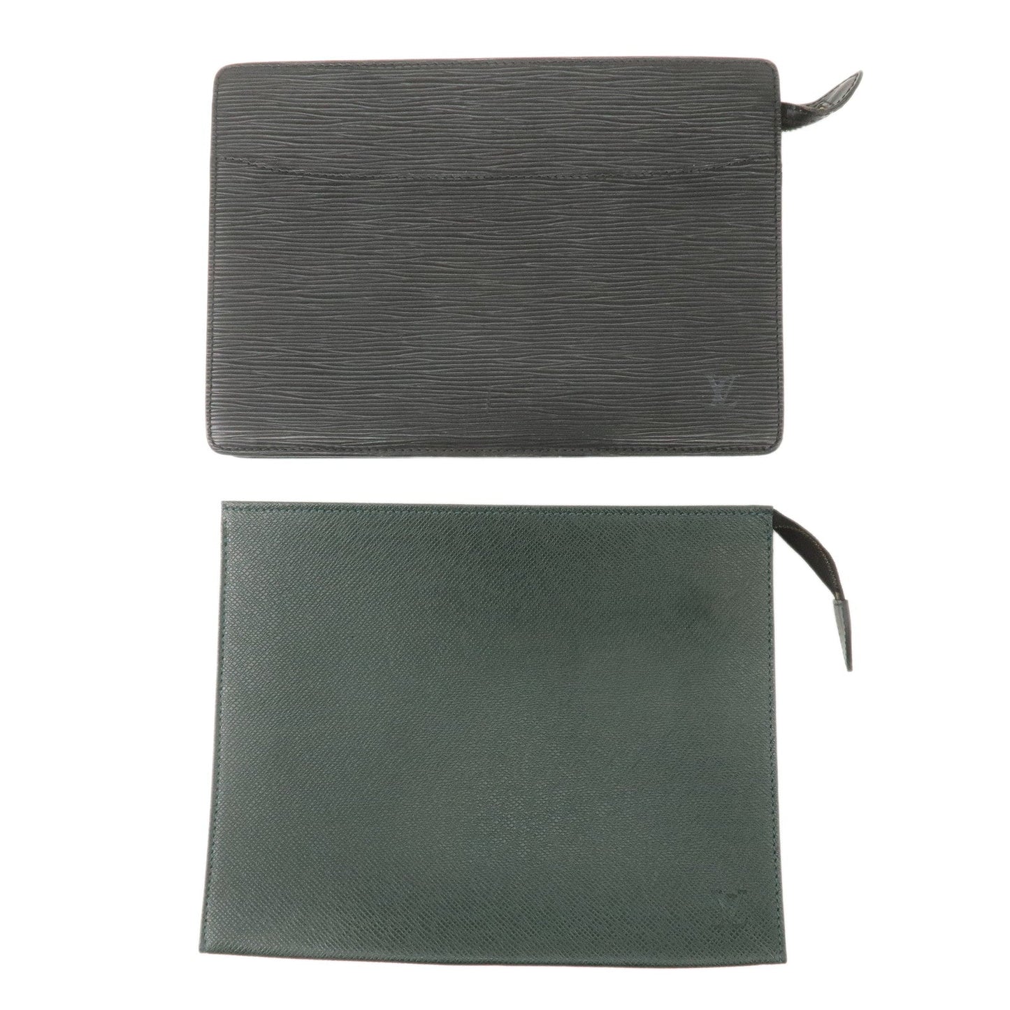 Louis Vuitton Epi Taiga Set of 2 Cluch Bag Green Black M52522