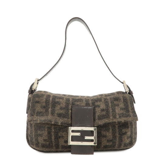 FENDI Mamma Buguette Zucca Wool Leather Shoulder Bag 26424  d