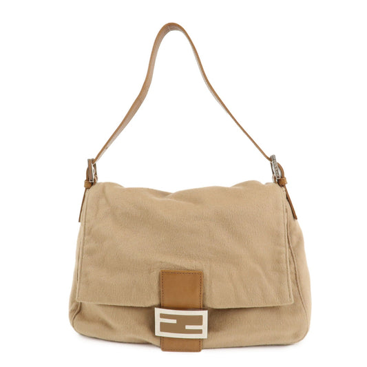 FENDI Mamma Baguette Cashmere Leather Shoulder Bag 26325  d