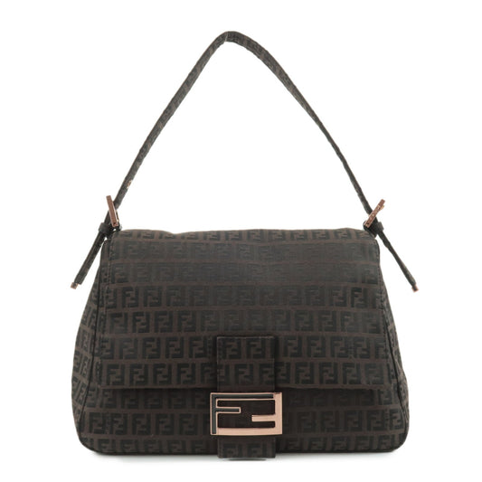 FENDI Zucchino Mamma Baguette Canvas Leather Shoulder Bag 8BR001  d