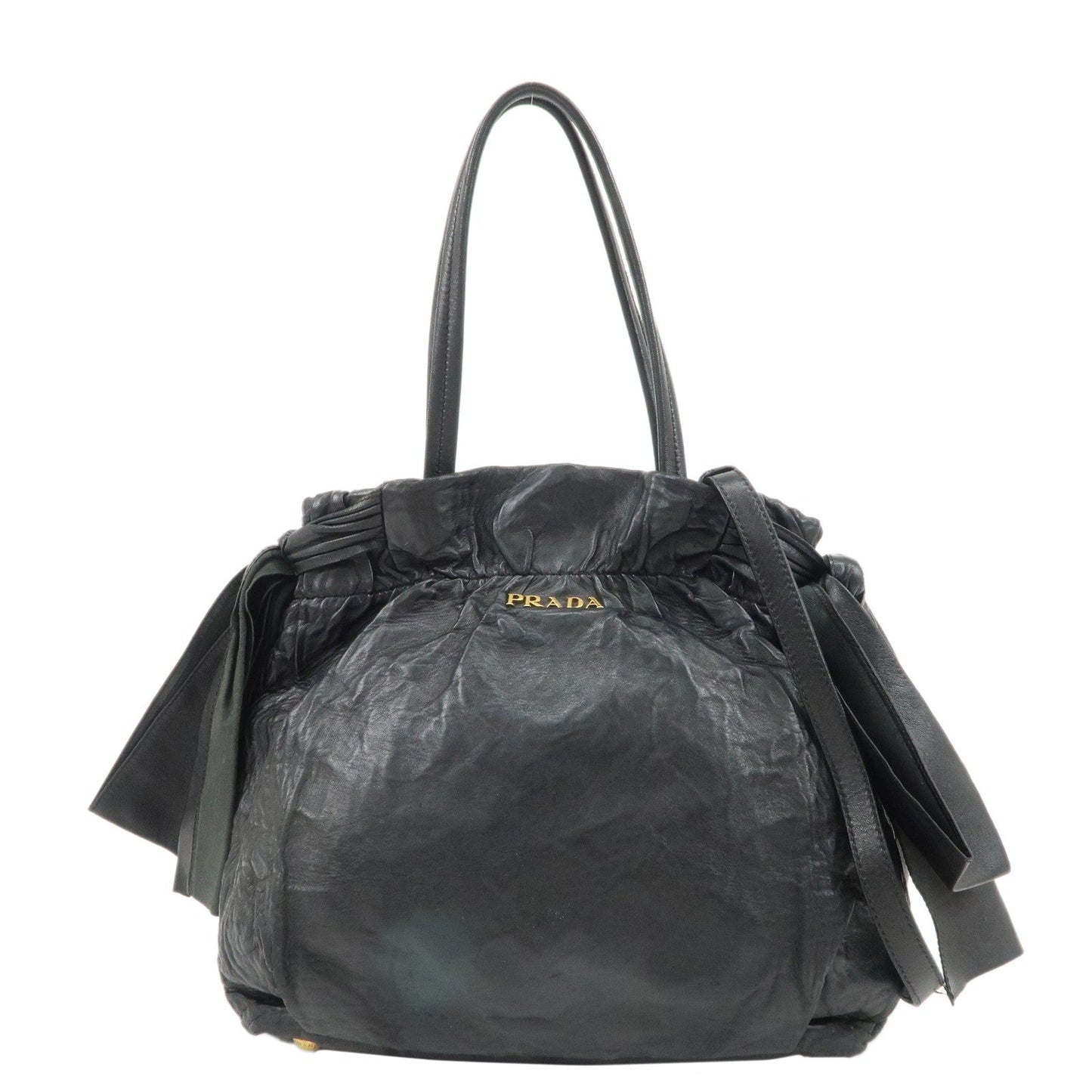 PRADA Leather Ribbon 2Way Bag Hand Bag Shoulder Bag BN1760  d