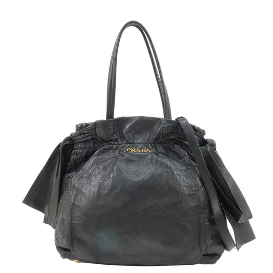 PRADA Leather Ribbon 2Way Bag Hand Bag Shoulder Bag BN1760  d