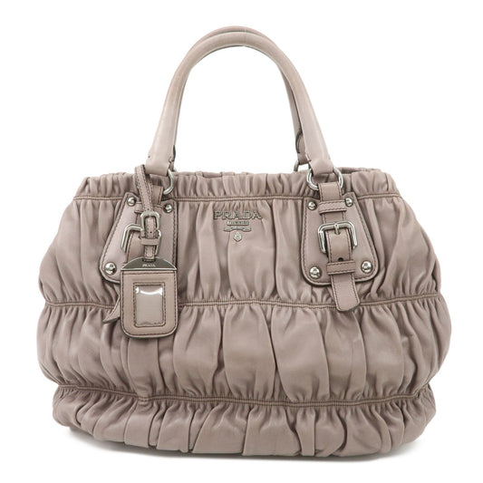 PRADA Nappa Gaufre Leather 2Way Bag Hand Bag Grey  d