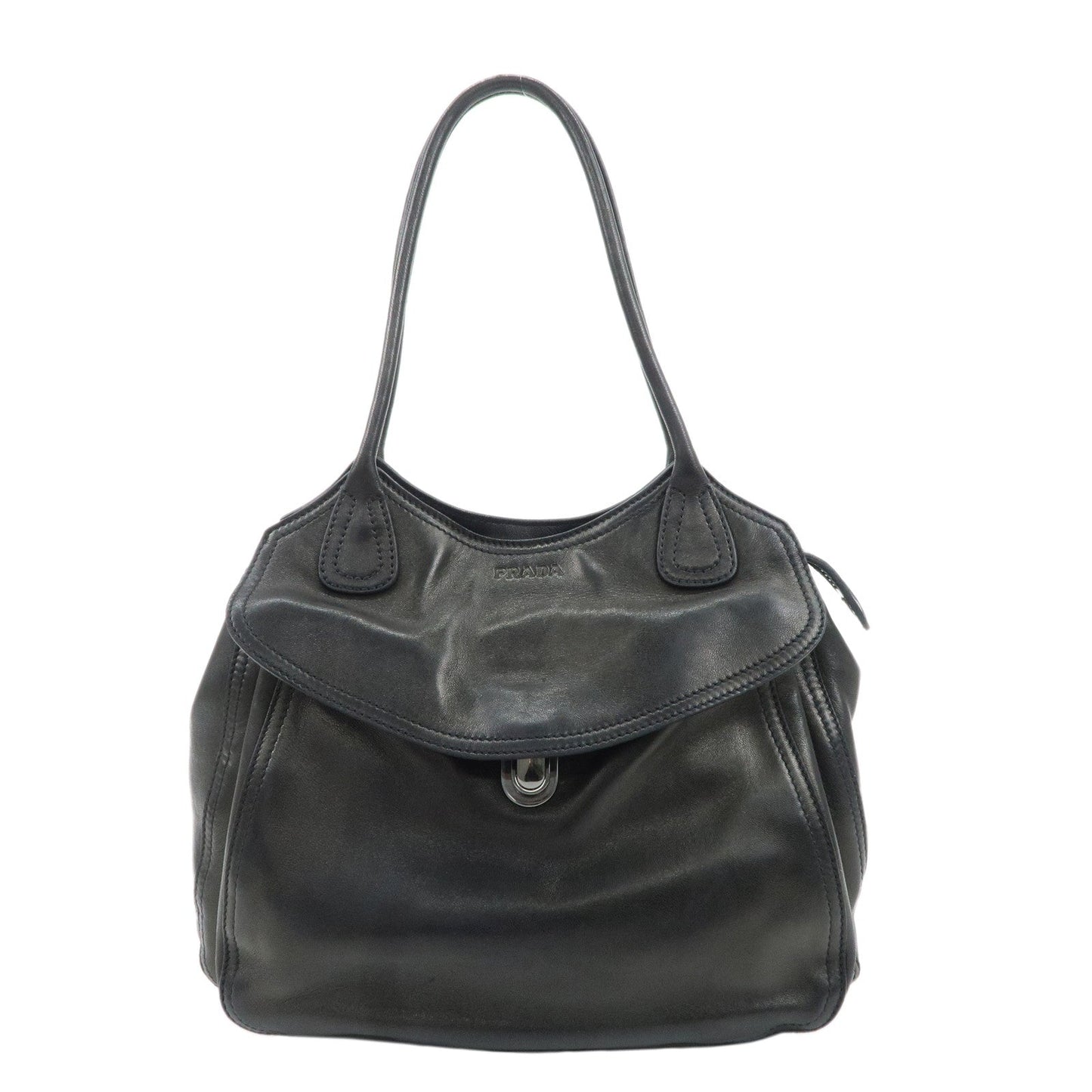 PRADA Leather Tote Bag Black  d