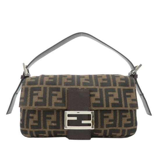 FENDI Mamma Baguette Zucca Canvas Leather Shoulder Bag 26424  d