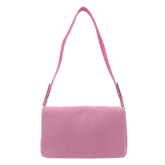 PRADA Wool Leather Shoulder Bag Lavender  d