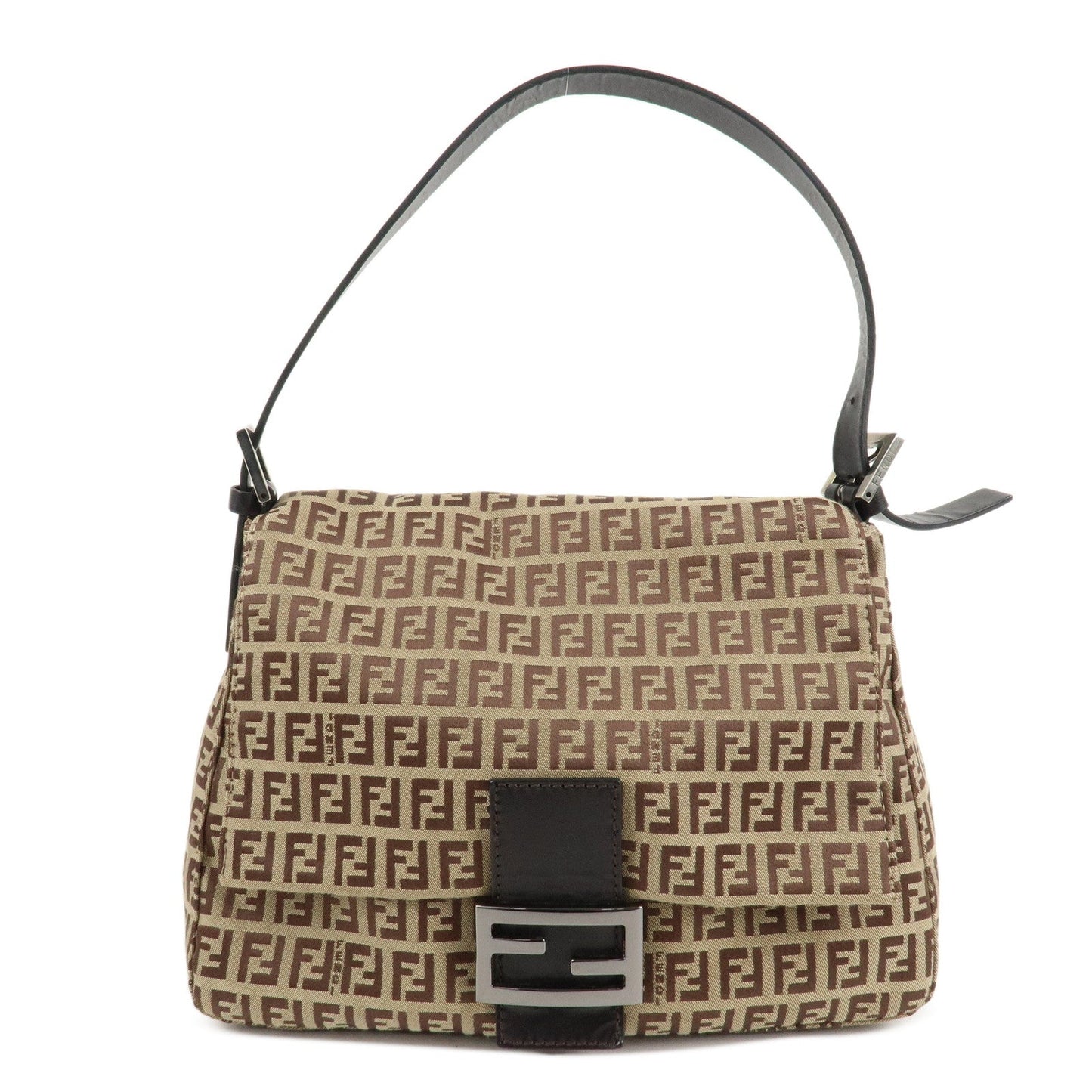 FENDI Zucchino Canvas Leather Mamma Bucket Shoulder Bag 8BR001  d