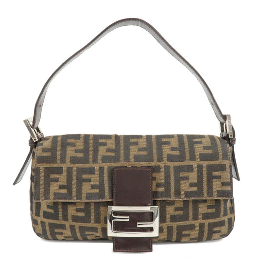FENDI Zucca Mamma Baguette Canvas Shoulder Bag Brown Black 26424  d