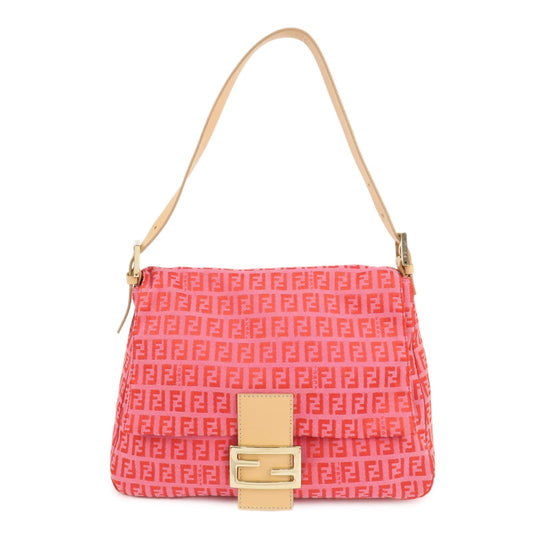 FENDI Mamma Baguette Zucchino Canvas Leather  Shoulder Bag 8BR001  d
