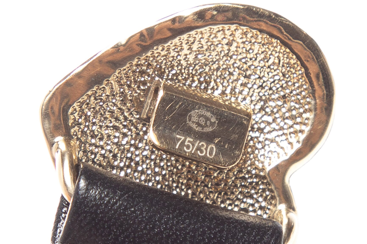 Chanel   Black Leather Heart Belt SZ 75/30